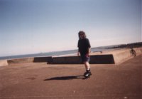 Lindsay rollerblading in glorious
 sunshine. LA eat your heart out