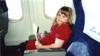 Jennifer on her first flight